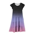thumbnail image 3 of Liquidation d'Économies d'Été! WRKEKC Robes pour Petite Fille, Robe d'Été Décontractée pour Filles, Robe d'Été à Manches Courtes pour Filles avec Poches à Volants, Col Rond, Imprimée, 12 Ans, 3 of 4