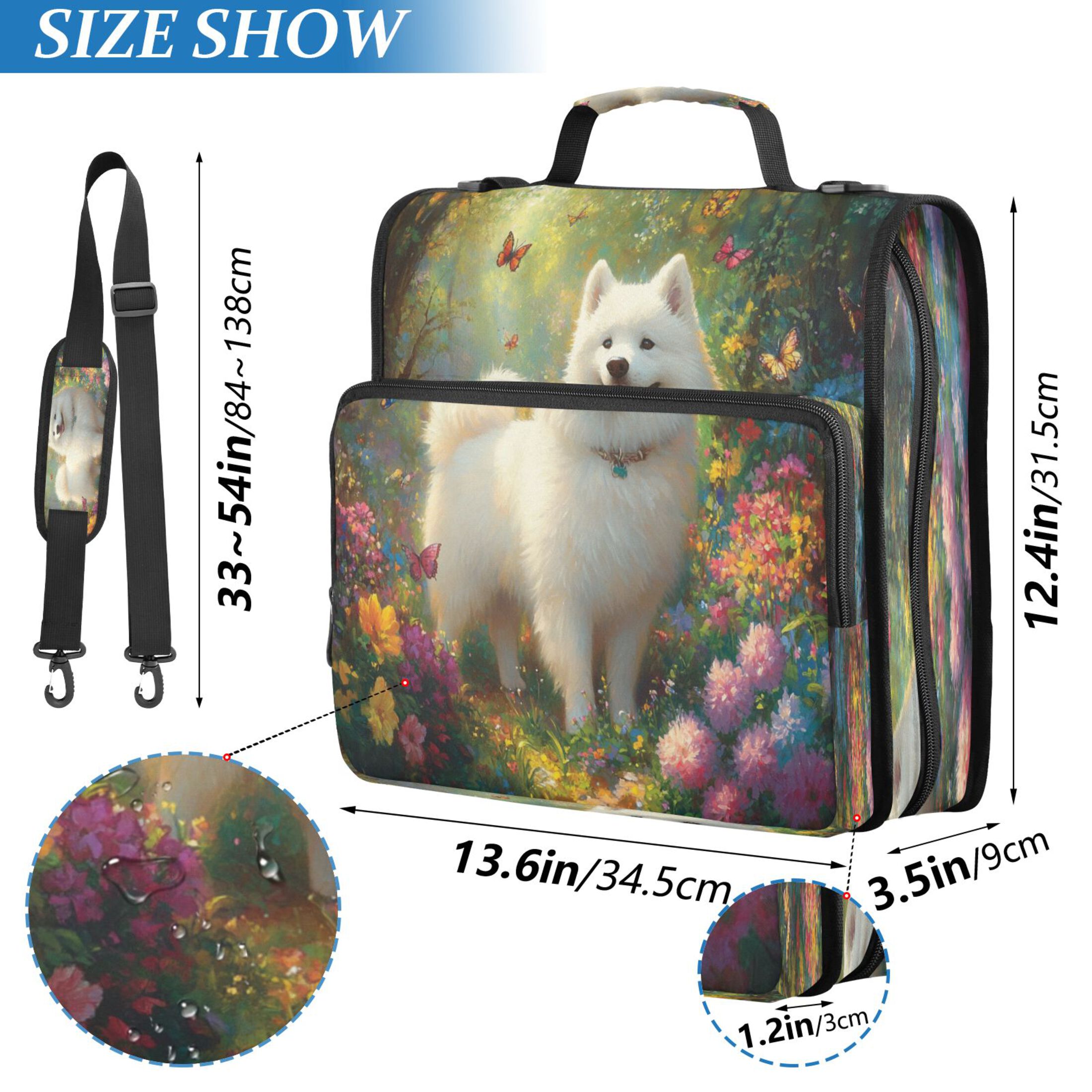 YAZAOO Zipper Binder trapper keeper Documents Organized Design Whimsical Canine Bliss Printed