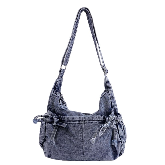 Gustave Denim Crossbody Bag for Women Cute Y2k Hobo Shoulder Bag Multi Pockets Vintage Jean Tote Purse Handbag(Blue)