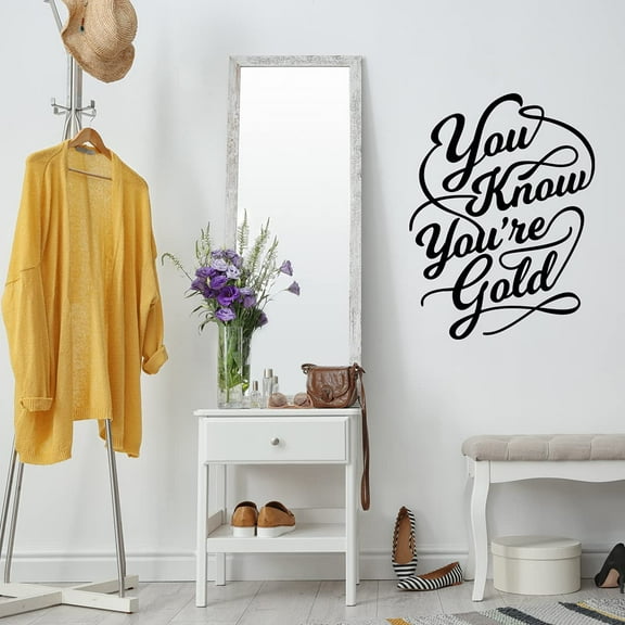 VWAQ You Know You're Gold Wall Decal Motivational Wall Decor