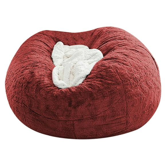 Giant Bean Bag Chairs for Adults,(No Filler)Circular Soft Fluffy Comfortable Velvet Sofa Cover for Living Room Bedroom Home Decors,Washed or Hand Washed(53x25inch)
