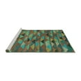 thumbnail image 2 of Ahgly Company Machine Washable Indoor Rectangle Oriental Turquoise Blue Traditional Area Rugs, 7' x 9', 2 of 4