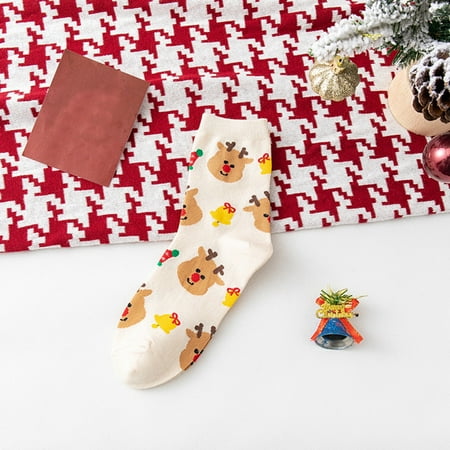 

6 pairs * Ladies Autumn And Winter Christmas Socks Santa Cartoon Cotton Socks socks for girls 12-14 years