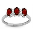 thumbnail image 2 of Star K� Genuine Garnet 3 Three Oval Stones Promise Ring Wedding Band, 2 of 9