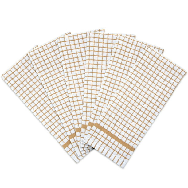 Arkwright Classic Windowpane Kitchen Towel 6-Pack, Cotton, 15x25 in ...