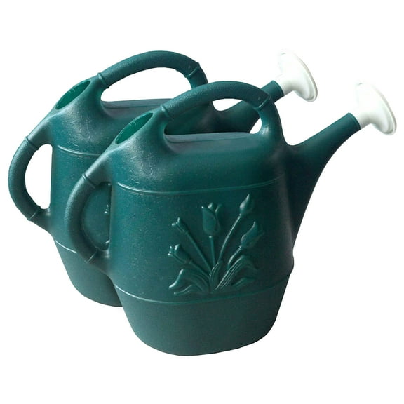 Union Products Indoor Outdoor 2 Gallon Plant Watering Can, Green (2 Pack)