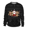 thumbnail image 3 of WILLBEST Mignons Chandails à Fermeture Éclair pour Hommes Automne et Hiver Tendance Décontractée Chandail Imprimé de Noël Col Rond, 3 of 3