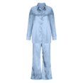 thumbnail image 5 of Women’s Pajama Sets – Minimalist Sleepwear Modal Lounge Two Piece Comfortable Pajamas for Spring or Nursing Use Women's Set Three Short Sleeved Button Casual With Long Pants, 5 of 5
