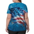 thumbnail image 4 of Sewkxo Tops Scrub for Women American Independence Day Print Short Sleeve V Neck Scrub Tee Shirts Baggy Fit Summer Nursing Uniforms Top with Pockets,Royal Blue 4XL, 4 of 5