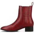 thumbnail image 2 of Journee Womens Wrenley Medium and Wide Width Chelsea Square Toe Booties, 2 of 9