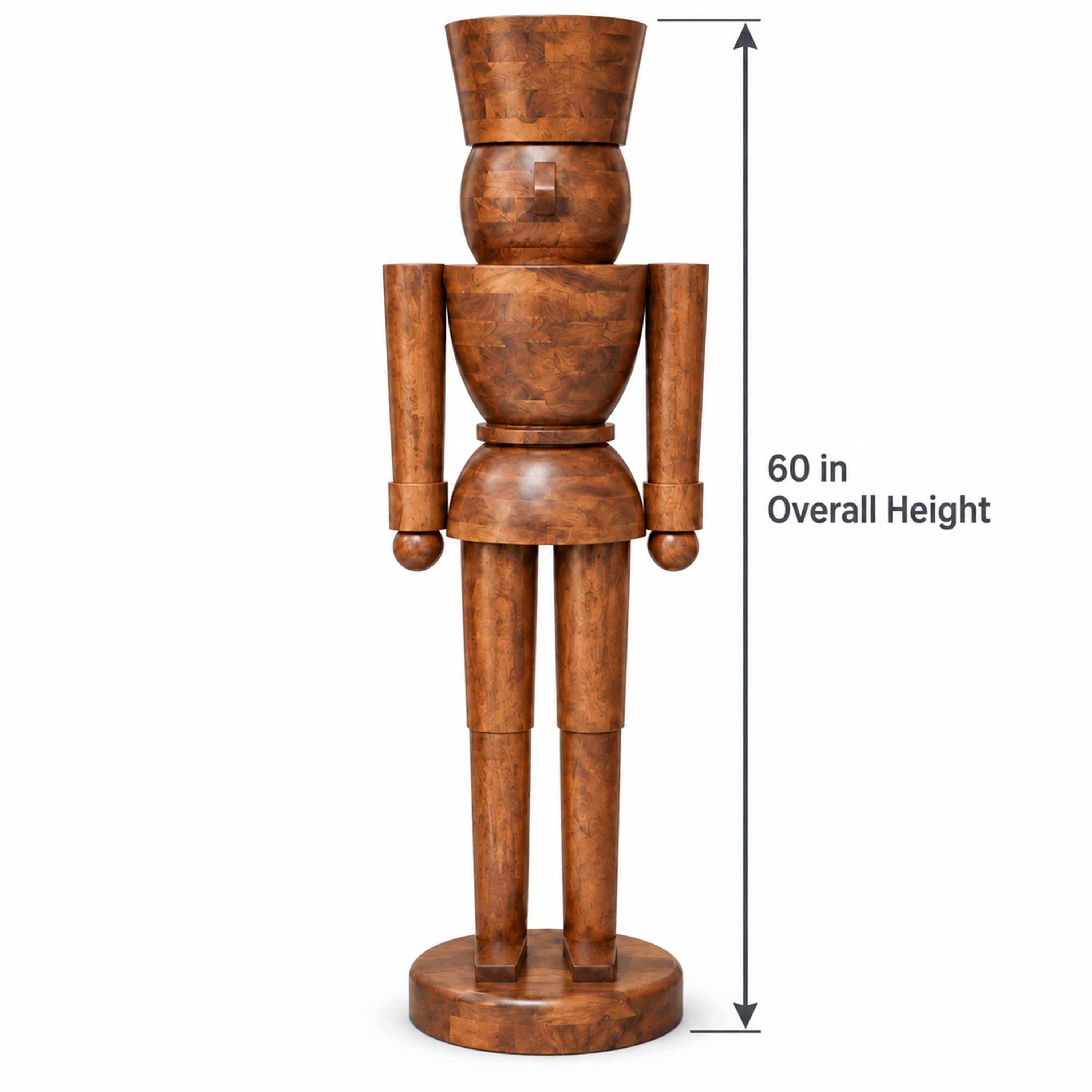 My Texas House 5ft Wood Decorative Nutcracker in Dark Natural Finish