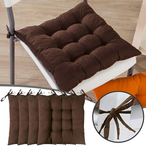 Cushion Chair Pad Seat Cushion 4 Pack for Indoor Dining Chairs and Desk Chairs Comfort 16x16 Inch Coffee Tone