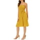 thumbnail image 4 of Allegra K Vestido de tirantes con nudos en la cintura y estampado de lunares para mujer amarillo S, 4 of 5