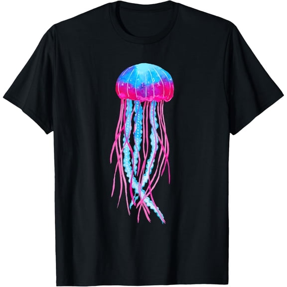 Jellyfish Ocean Decor Jelly Fish Shirt Sea Animals T-Shirt T-ShirtMen and women, White Black T-shirt, size: Extra large S-1246XL