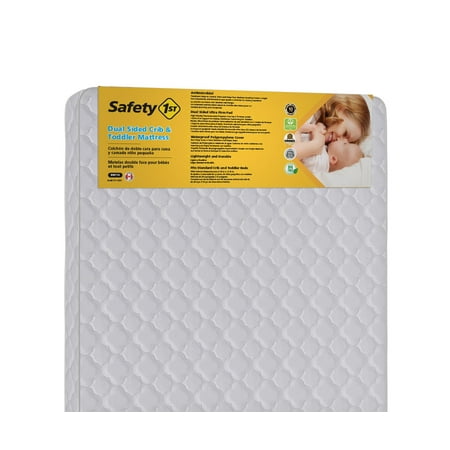 Safety 1st Dual Sided Grow with Me Baby Crib & Toddler Mattress, White Cloud