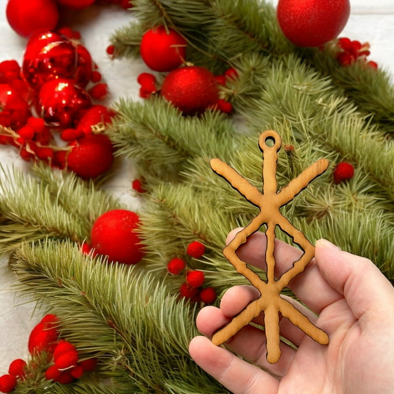Viking Protection Rune Ornament - Raw Wood Viking Protection Rune Ornament - Raw Wood