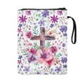 thumbnail image 2 of HELLHERO Zipper Bag, 1pcs Polyester Fabric Washable Protector Wrap Bag for Hardcover Notebook Bible Journal, 11.42 x 8.66 Inch Cross Multicolored, 2 of 8