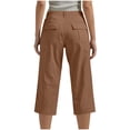 thumbnail image 2 of Tauxra Capri Pants for Women Solid Color Elastic Waist with Belt Pockets Casual Work and Weekend Wear in Regular Length, 2 of 4