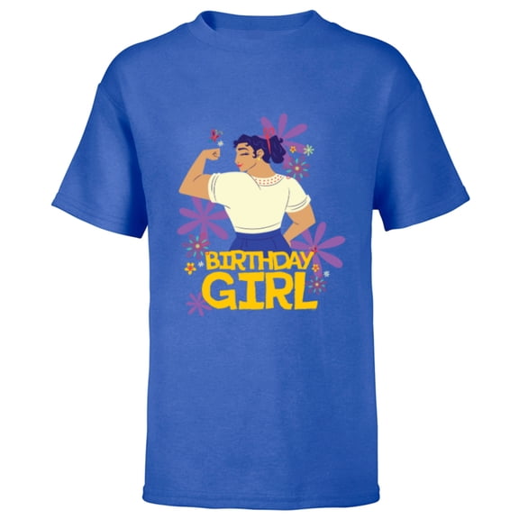 Disney Encanto Luisa Madrigal Birthday Girl Flex - Short Sleeve T-Shirt for Kids - Customized-Royal