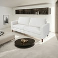 thumbnail image 4 of White corduroy, modern style solid color sofa, multi-person sofa, sturdy and stable, stylish and beautiful, suitable for living room and office, 4 of 11
