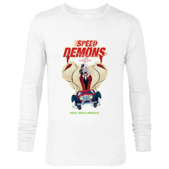 Disney Villains Cruella de Vil Speed Demons - Long Sleeve T-Shirt for Men - Customized-White