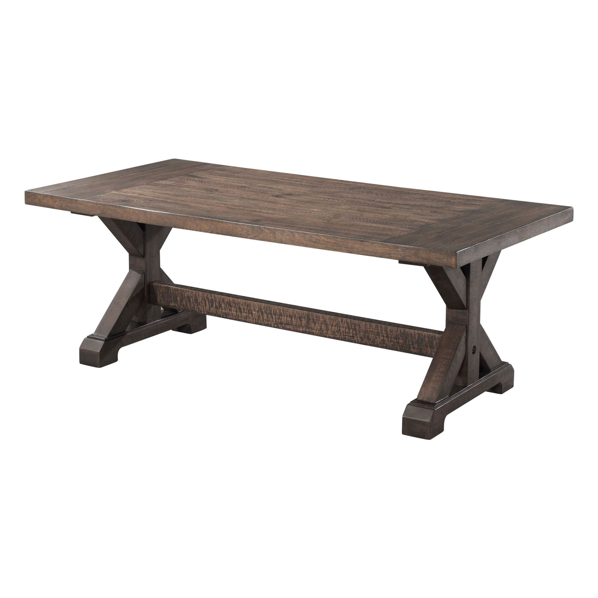 Picket House Furnishings Finn 3-Piece Accent Trestle Table Set in Dark Walnut