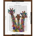 thumbnail image 5 of Art.com Rainbow Splash Giraffe Trio Art Print by Fab Funky, Brown Frame Wall Art, 17" x 21", 5 of 5