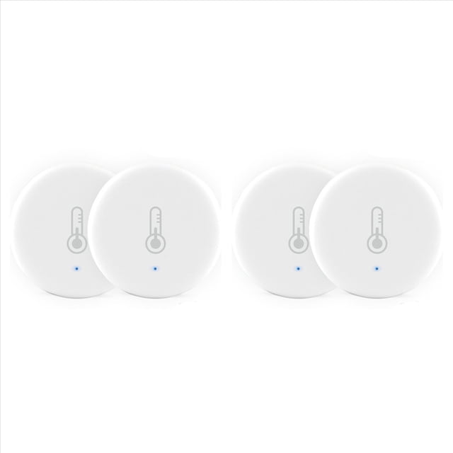 4X Tuya Smart ZigBee 3.0 Sensor Inteligente de Temperatura Y Humedad Seguridad Una Batería con la Aplicación Tuya Smart Life Alexa (A)