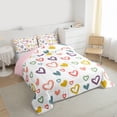 thumbnail image 3 of Homewish Cartoon Heart Print Full Size Comforter Sets,Kawaii Loves Pattern Bedding Comforter Set,Colorful Graffiti Bedding Sets For Girl,Ultra Soft Home Decor Reversible,3 Pieces, 3 of 8