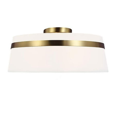 

Dainolite SYM-153SF-AGB-WH 3 Light Incandescent Aged Brass Semi-Flush Mount with White Shade