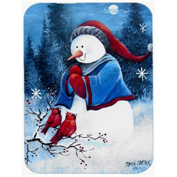 Hello Winter Friends Snowman Glass Cutting Board, Large