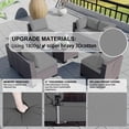 thumbnail image 2 of 2PCS Outdoor Patio Furniture Set, PE Wicker Rattan Sectional Sofa Patio Conversation Sets with Tempered Glass Table, Grey, 2 of 9