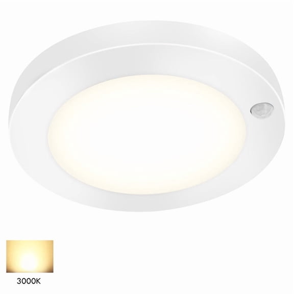 Lucere Motion Sensor LED Ceiling Light, 6inch 120V LED Flush Mount Round Lighting Fixture, 10W 700lm LED Closet Light for Indoor/Outdoor, Porches, Closet Rooms, Stairs, Hallways, 3000K Warm White