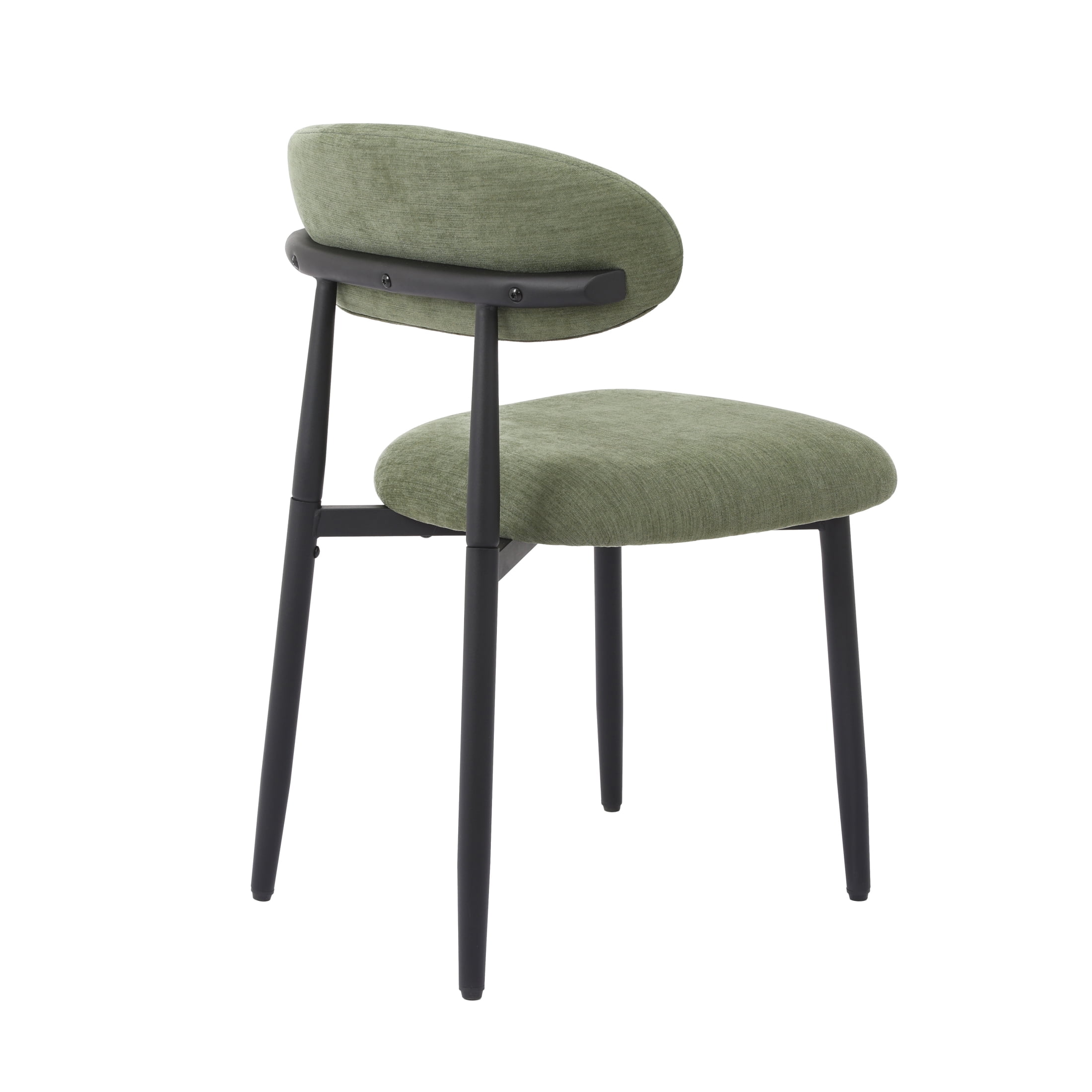 Vinform Upholstered Dining Chairs Set of 2, Fabric Metal Chair for Dining Room, Green
