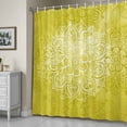 thumbnail image 5 of Yellow Boho Flowers Shower Curtain, Vintage Abstract Watercolor Yellow Bohemia Floral Waterproof Shower Curtain Set with 12 Hooks Lightweight Bath Curtains Fabric Bathroom Decor 60x72 Inches, 5 of 9