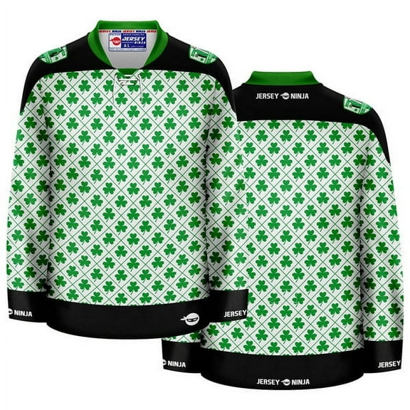 St Patrick's Day Shamrock Ugly Sweater Holiday Hockey Jersey