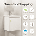 thumbnail image 2 of 20'' Bathroom Vanity with Ceramic Sink, Small Bathroom Vanity Wall Mounted with Soft-Close Door Modern Floating Cabinet with Faucet, Pop-up Drain, P-Trap, White, 2 of 7