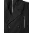 thumbnail image 5 of Hat and Beyond Mens Soft-Brushed Double Button Peacoat with Detachable Bib and Fashion Zipper, 5 of 6