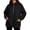 Black, variant on Lightweight Zip Up Hoodie for Women Long Sleeve Hooded Jacket Quarter Zip Solid Color Windbreaker Pullover with Pockets