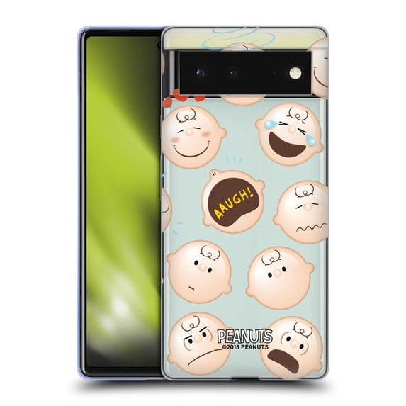 Head Case Designs Officially Licensed Peanuts Character Patterns Charlie Brown Soft Gel Case Compatible with Google Pixel 6
