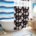 thumbnail image 5 of No Hook Shower Curtain, Easter Shower Curtains for Bathroom with See Through Top Window, Spring Sheep Chickens Eggs Butterfly Flowers Black Waterproof & Washable Bath Curtain Small Stall 36"x78", 5 of 9