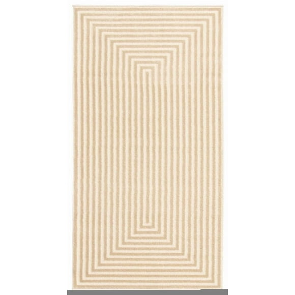 Tapis ECARPET Moderne pour Salle à Manger, Salon, Chambre Trona Ivoire