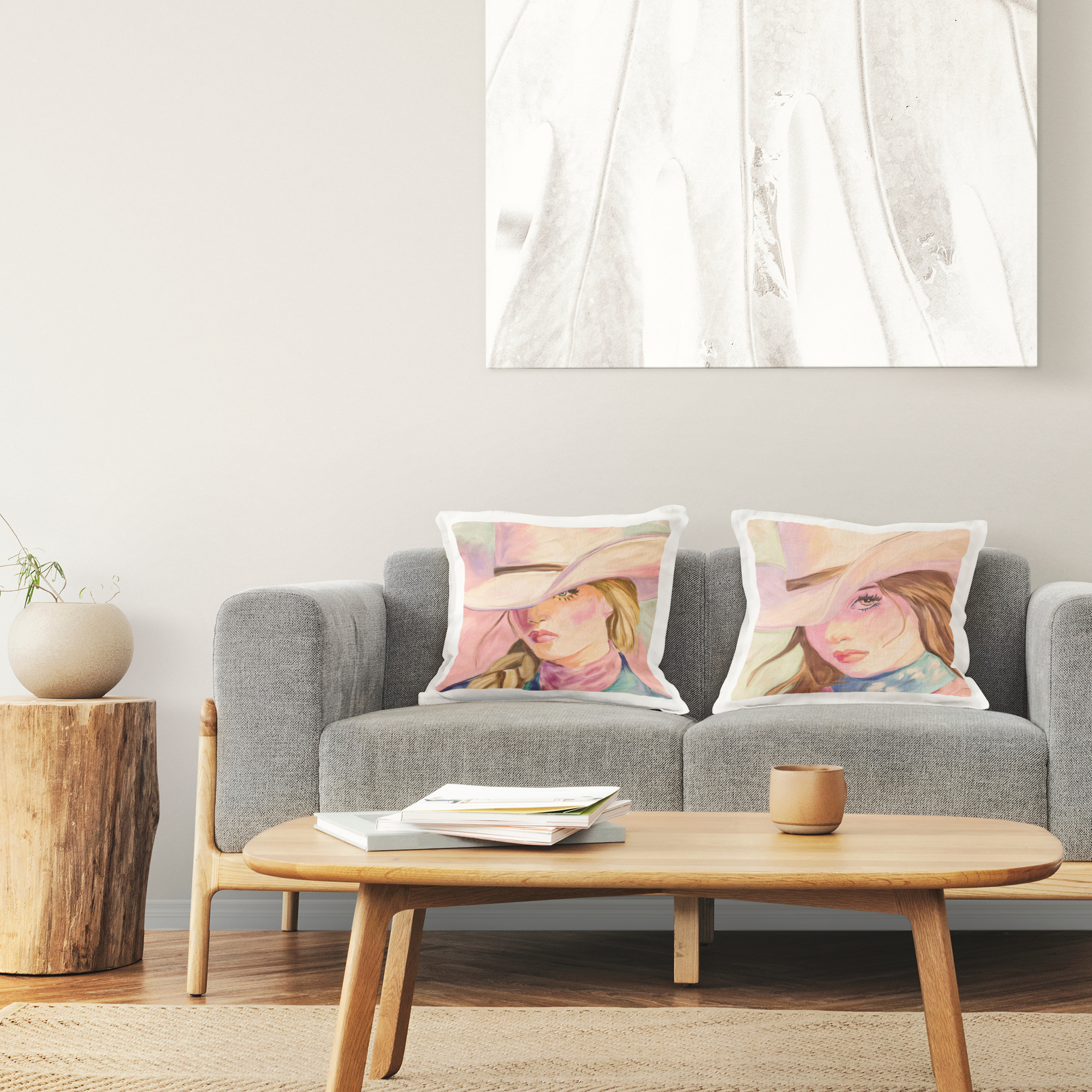 Stupell Industries Pastel Cowgirls Gazing 2 Piece Decorative Printed Throw Pillow Set, design by Kim Allen