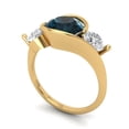 thumbnail image 2 of Three-Stone Engagement Ring for Women - 3.5ct Natural London Blue Topaz in 14K Yellow Gold Promise Ring, 2 of 6