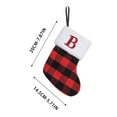 thumbnail image 3 of Kbndieu Christmas Stockings with Initials, Super Soft Classic Plaid Black and Red Christmas Stockings for Christmas Party Fireplace Family Hanging Stocking Decorations B, 3 of 6