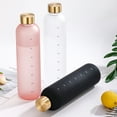 thumbnail image 2 of 1L Water Bottle with Time Marker 32 OZ Fitness Sports Outdoor Travel Portable Leakproof Drinkware BPA Free Frosted Drink Bottles, 2 of 3