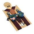 thumbnail image 1 of Conjunto de tirantes y pajarita para niños. Accesorios de ropa. Tirantes elásticos con 3 clips para fiestas de cumpleaños, grupos de uso Púrpura, 1 of 7