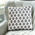 thumbnail image 2 of Ox Bay Flora Black/White Damask Cotton Adult Decorative Throw Pillow Cover, 2 of 12