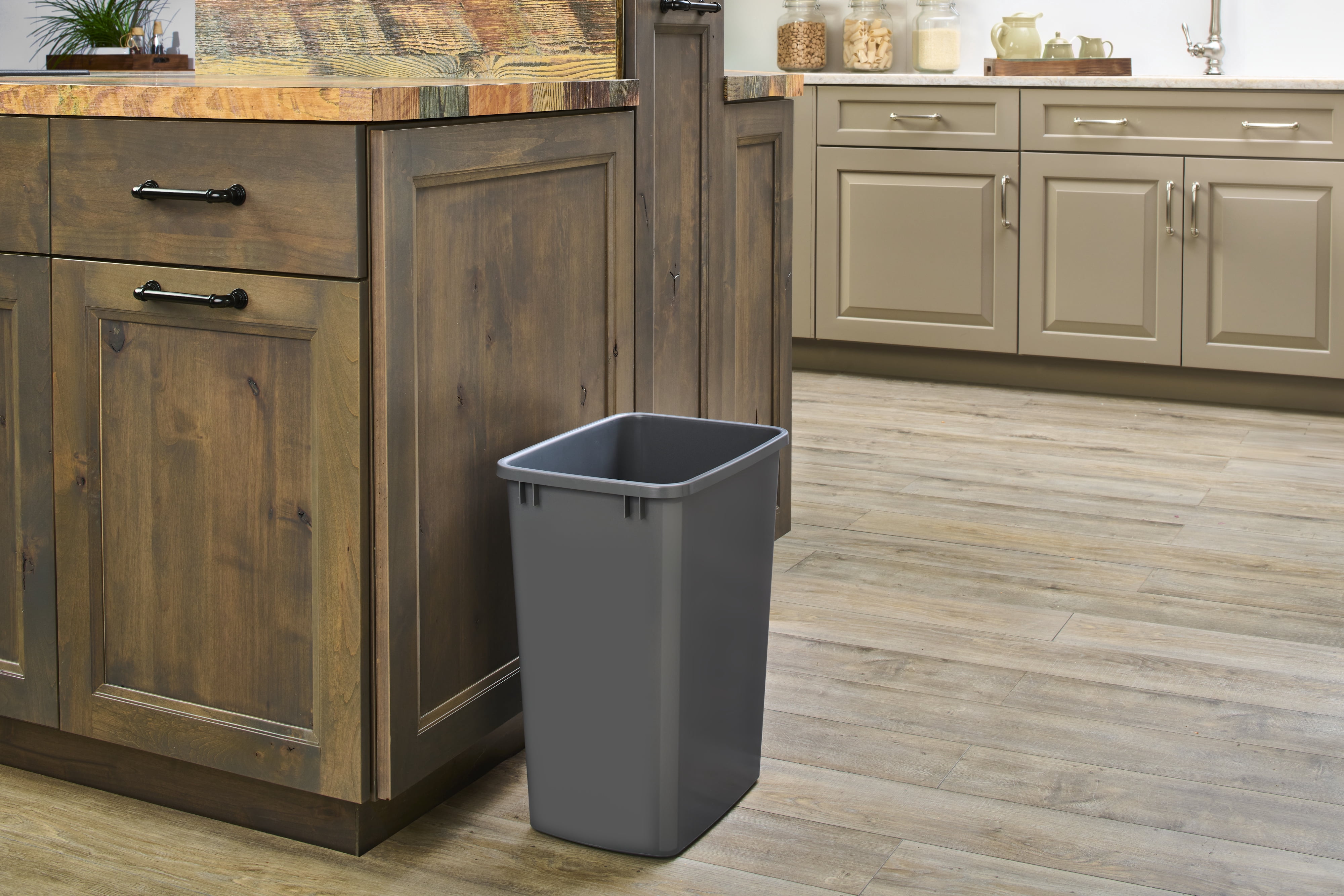 Rev-A-Shelf Polymer Replacement 35 Qt Gray Trash Bin, 2 Pack, RV-35-13-2