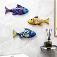 thumbnail image 6 of Dserhfy 3 Pcs Wooden Fish Wall Art​ Beach Nautical Coastal Theme Fish Wall Sculpture Rustic Lake House Hanging Decor for Linving Room Bedroom Home Decoration, 6 of 8